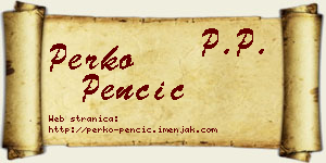 Perko Penčić vizit kartica